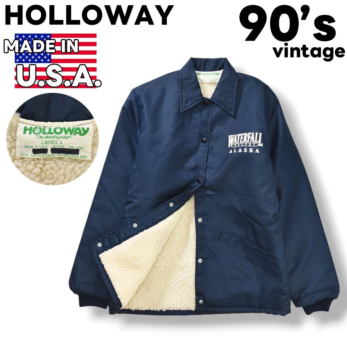 90s ヴィンテージ USA製 ホロウェイ HOLLOWAY WATERFALL RESORT ALASKA
