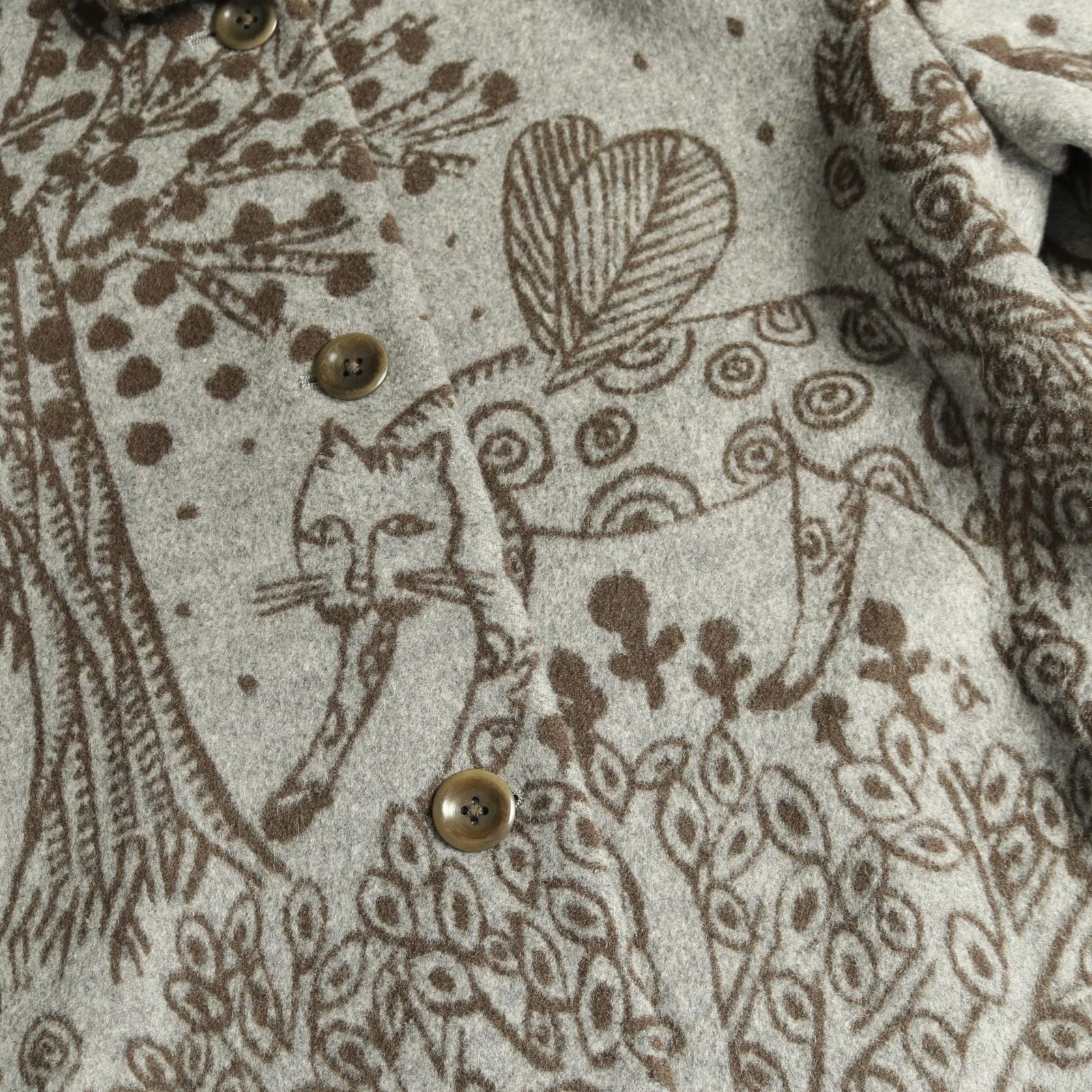 ミナペルホネン mina perhonen imagine グレー ウール コート グレー