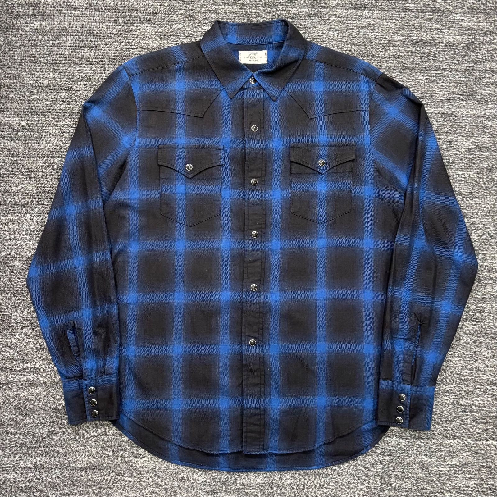 未使用同様 Rags McGREGOR OMBRE CHECK RC SHIRTS 211176601 BLUE L