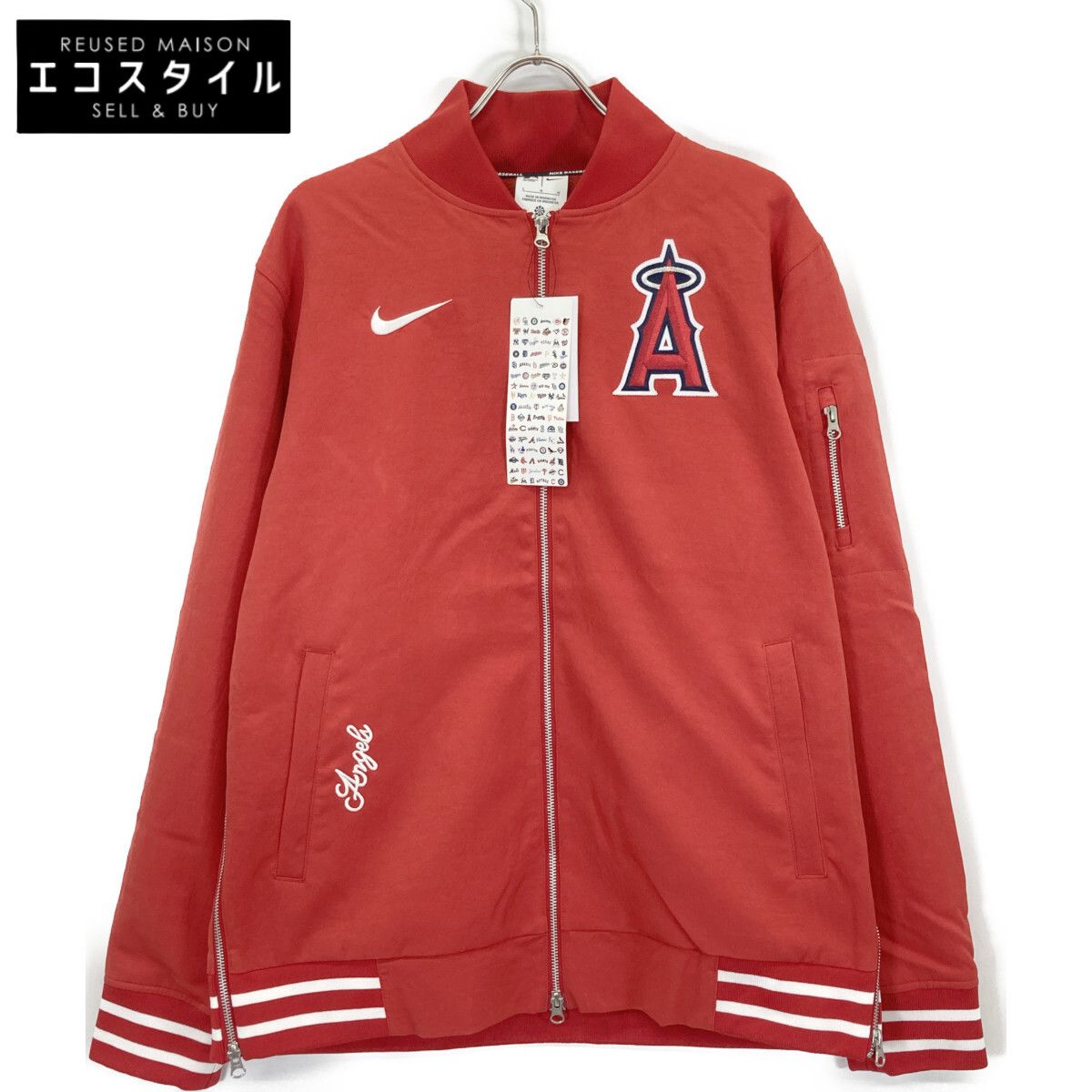 NIKE ナイキ 015D-03AT ﾛｻﾝｾﾞﾙｽｴﾝｾﾞﾙｽ ﾚｯﾄﾞ ﾌﾘｰｽﾗｲﾆﾝｸﾞ ﾎﾞﾝﾊﾞｰｼﾞｬｹｯﾄ L 