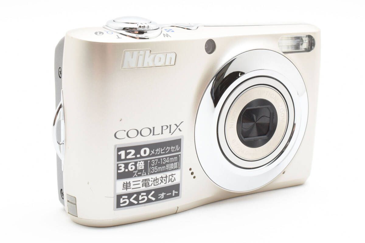 美品】Nikon COOLPIX L22 シルバー 単3電池 オールドコンデジ カメラ