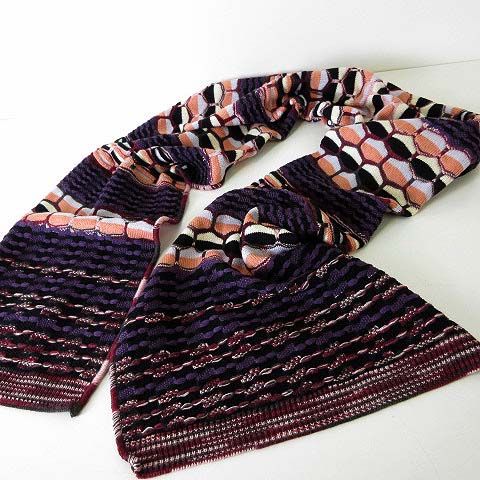 ミッソーニ MISSONI マフラー ロングマフラー 立体 ニット メリノ