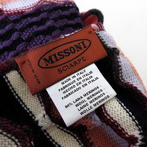 ミッソーニ MISSONI マフラー ロングマフラー 立体 ニット メリノ