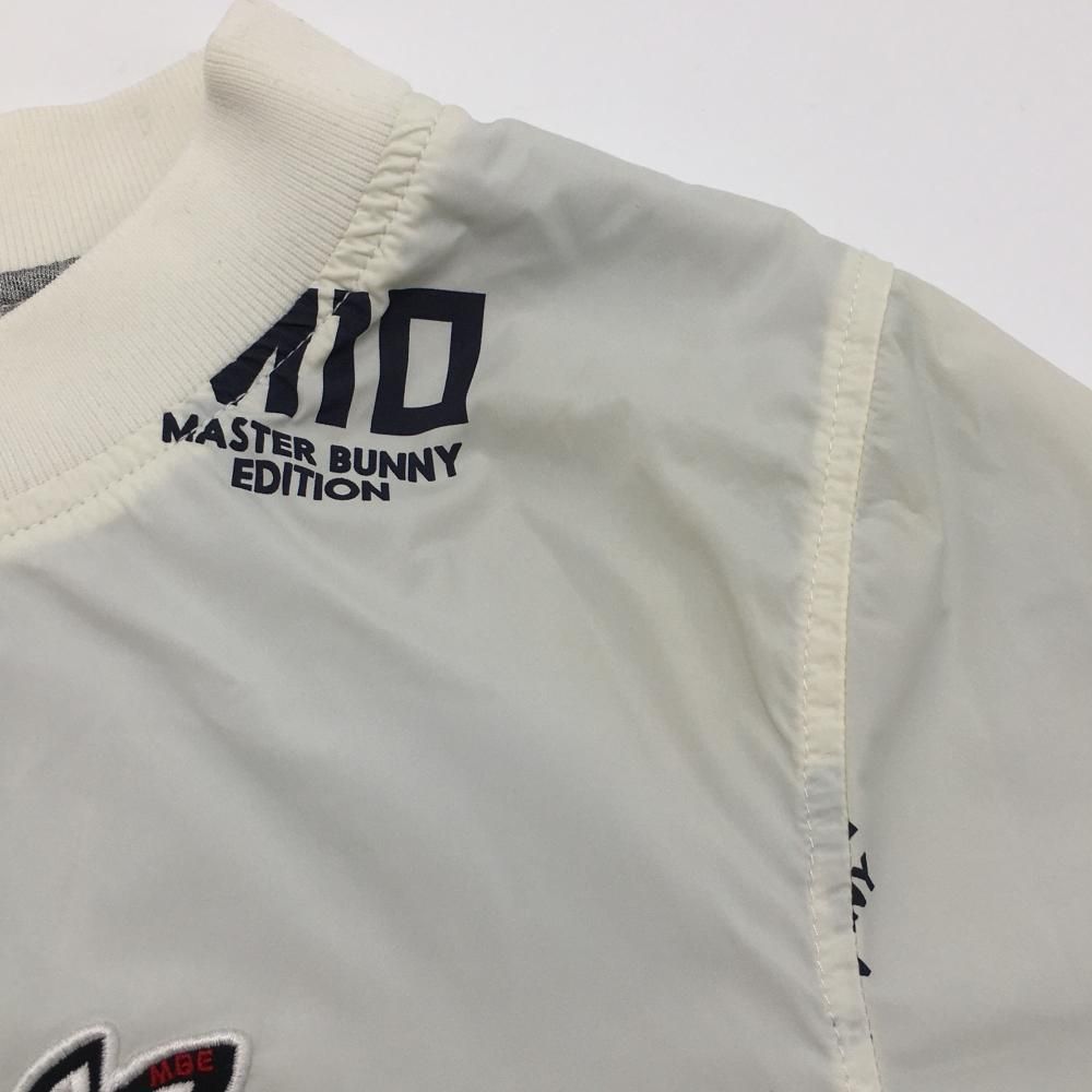 マスターバニー スニード 白×ネイビー ロゴ総柄 蓄熱裏地 10周年