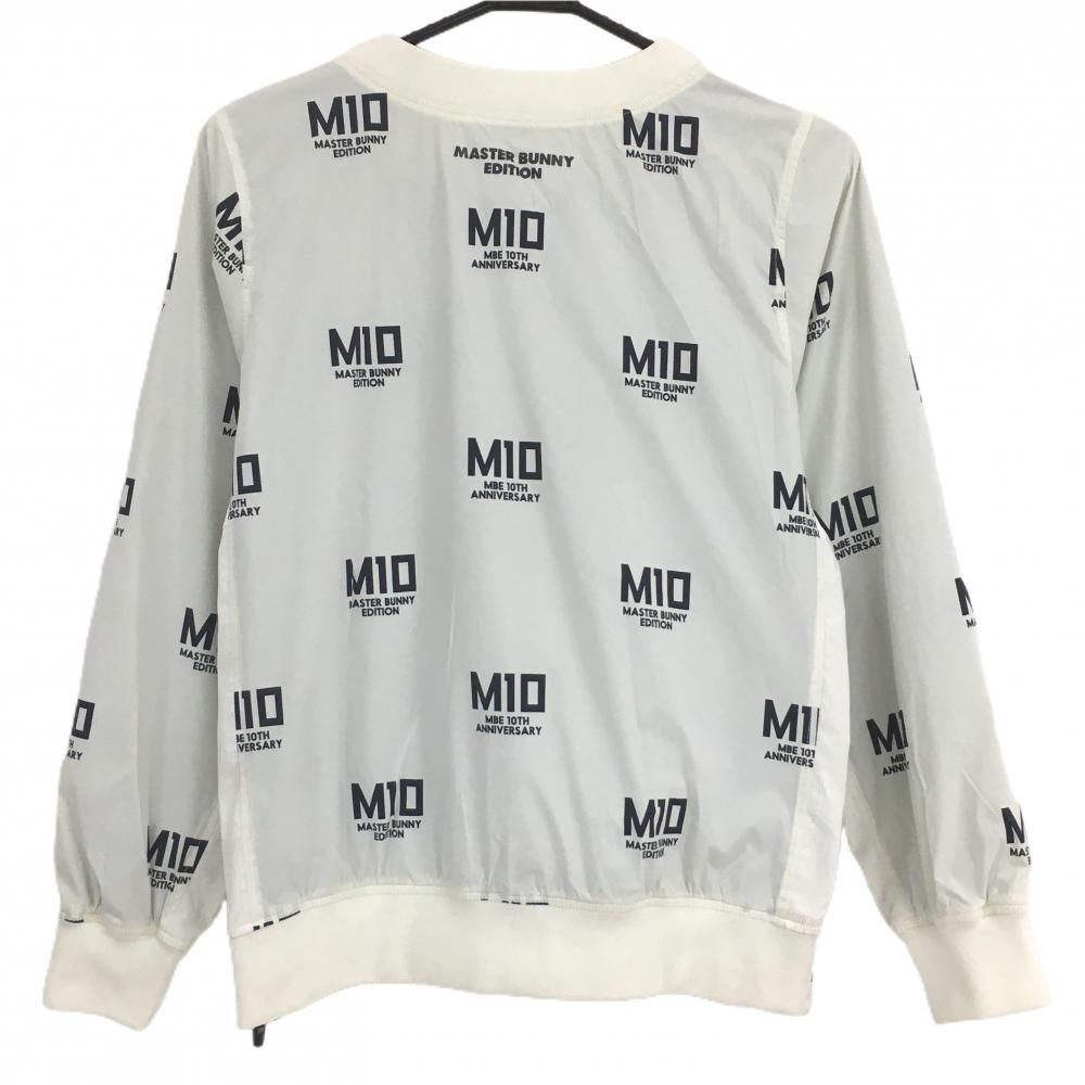 マスターバニー スニード 白×ネイビー ロゴ総柄 蓄熱裏地 10周年