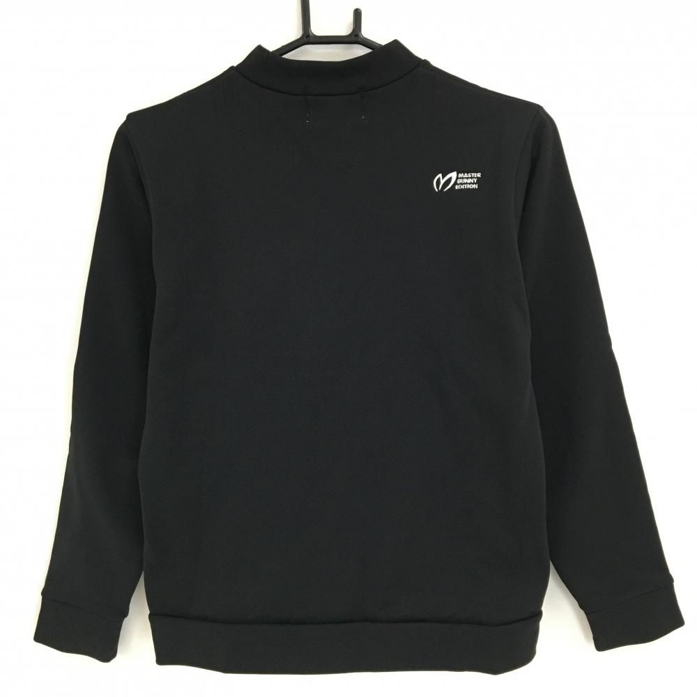 マスターバニー ハイネックトレーナー 黒×白 裏起毛 胸ロゴ レディース