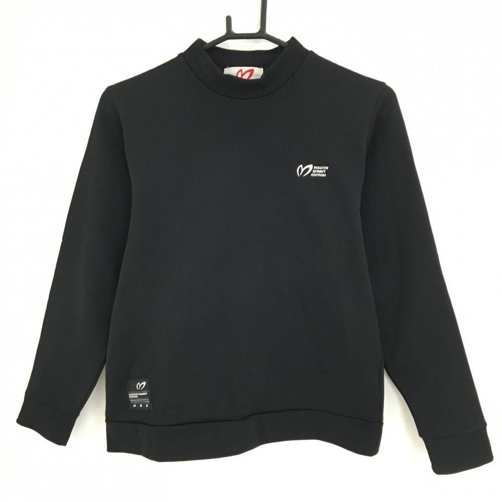 マスターバニー ハイネックトレーナー 黒×白 裏起毛 胸ロゴ レディース