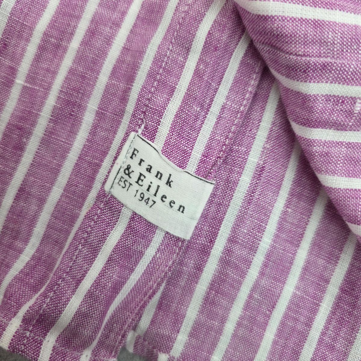 新品 Frank フランク&アイリーン　コットン白　シャツ　長袖　スキッパー 美品】フランクアンドアイリーン スキッパーシャツ 長袖 コットン M