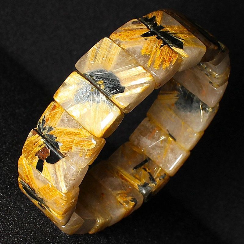 金運パワーが凄い！大地から伸びる【太陽放射ルチルバングル】約19mm