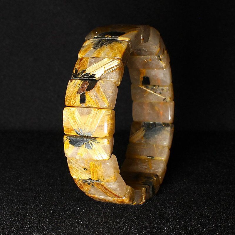 金運パワーが凄い！大地から伸びる【太陽放射ルチルバングル】約19mm