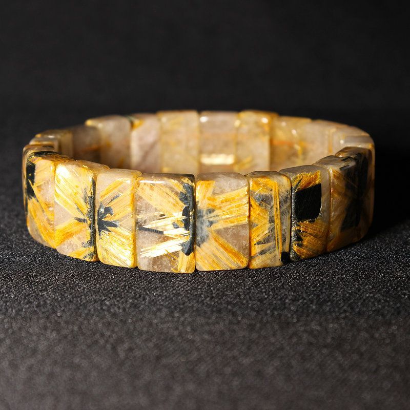 金運パワーが凄い！大地から伸びる【太陽放射ルチルバングル】約19mm