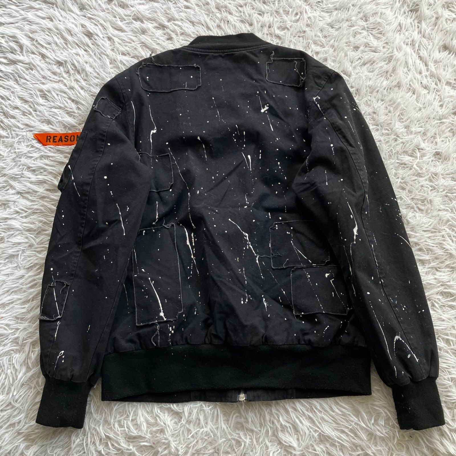 状態良 Reason Clothing MA1 ボンバージャケット ブラック M 古着 MA-1 