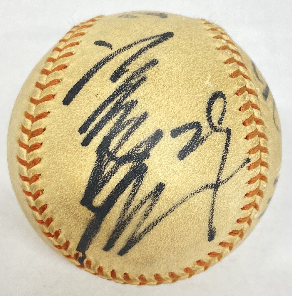 阪神タイガース 田淵幸一・江本孟紀 直筆寄書きサインボール - メルカリ