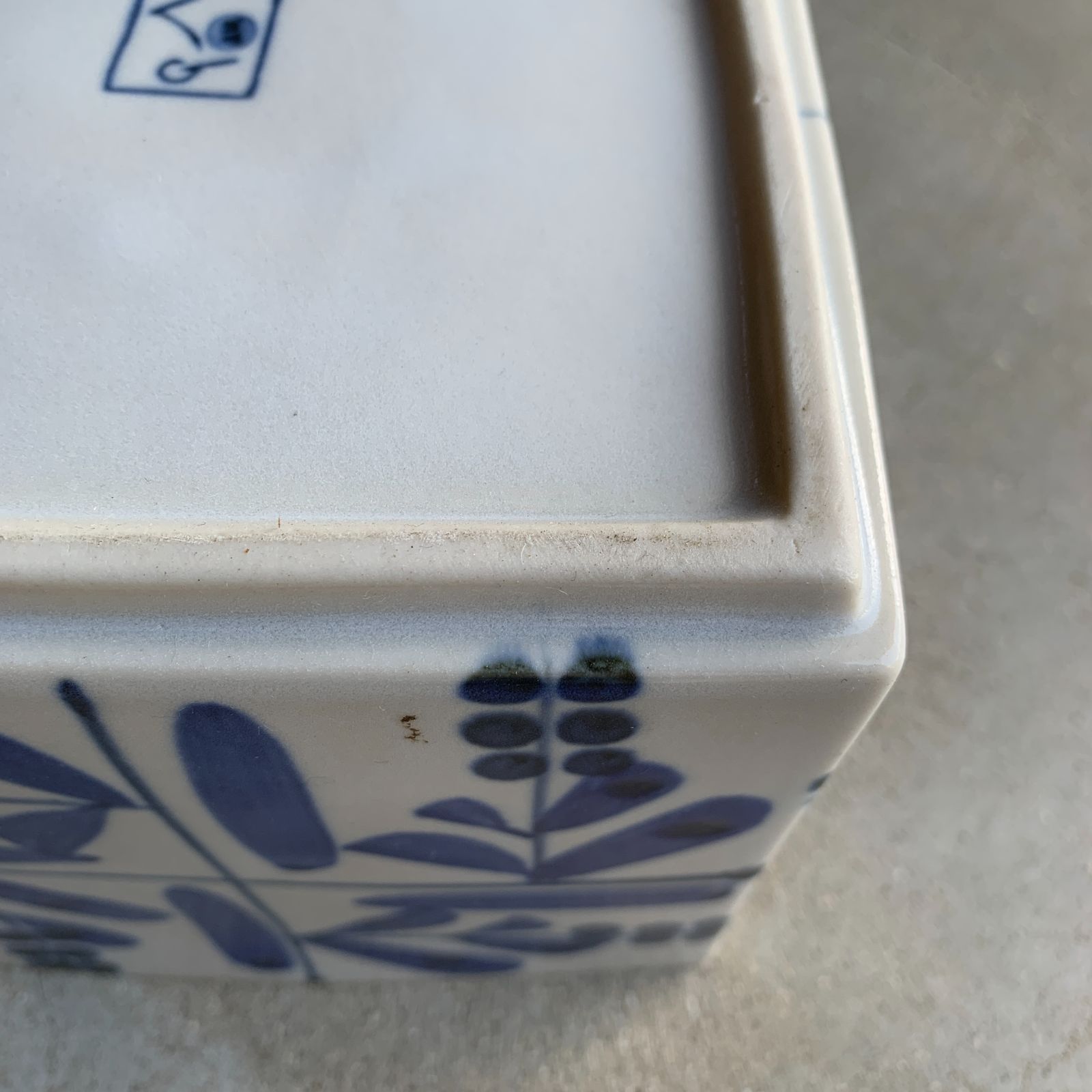 砥部焼 草文柄 パンケース 小鳥 ブレッドケース 日本クラフト とべ焼