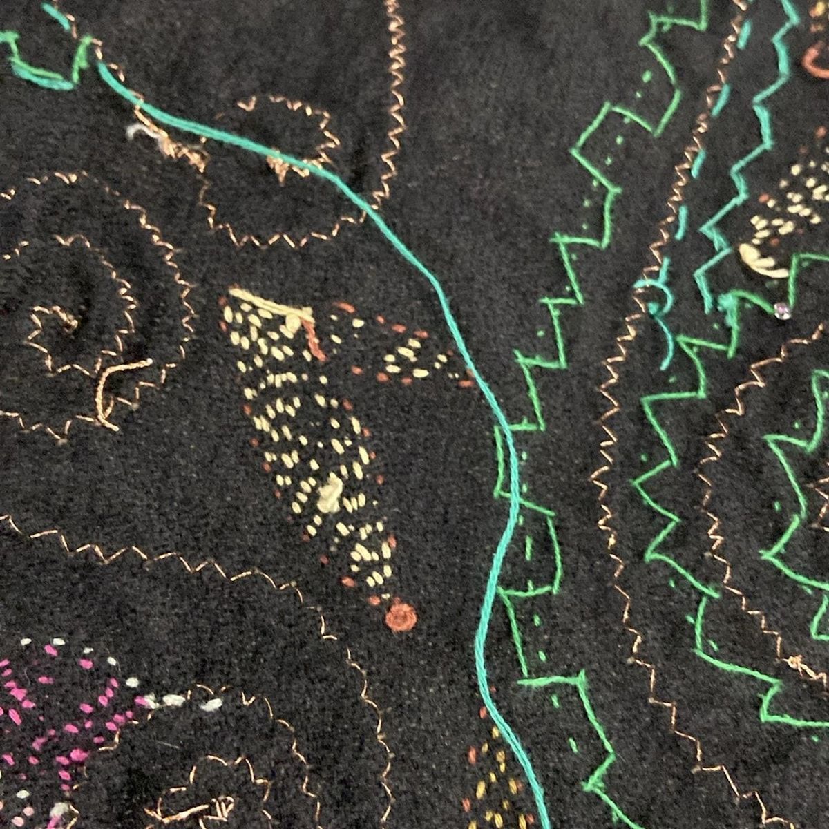 ミニーちゃん様　DRIES VAN NOTEN インド製　刺繍　シルクストール コットンシルクストール120＞ハーベストフェスティバル – manipuri