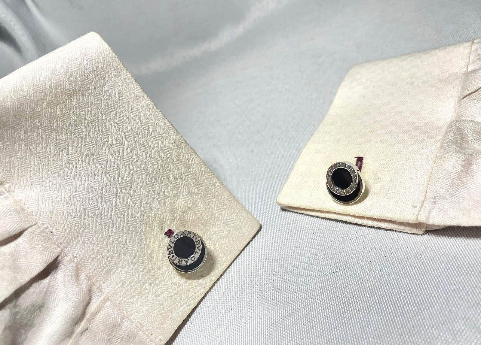 美品 BVLGARI ブルガリ B-ZERO ロゴ ブラックオニキス & スターリング