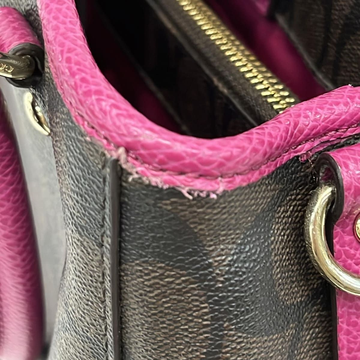 レディース COACH(コーチ) ハンドバッグ シグネチャー柄 F34605 ダーク 