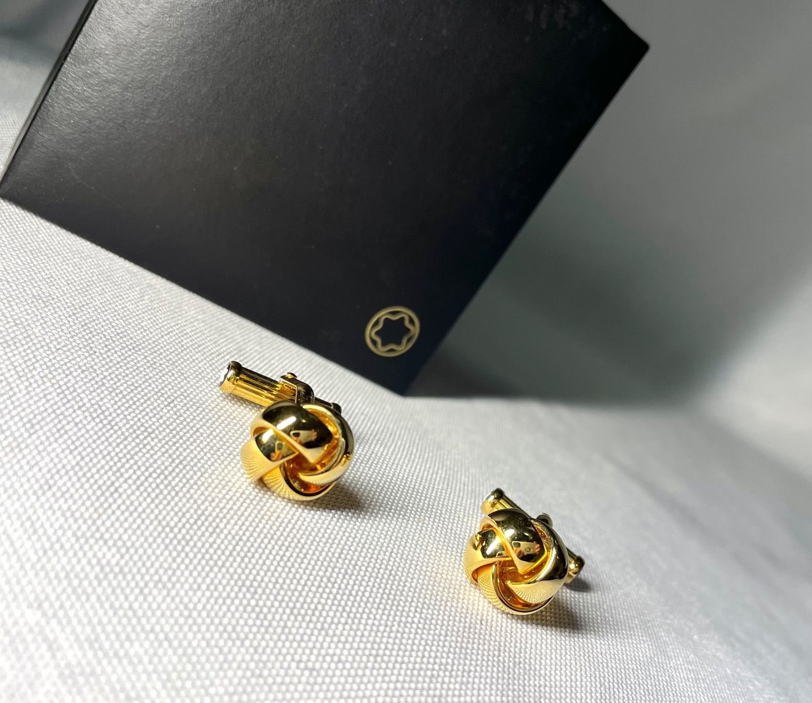 美品 希少 MONTBLANC モンブラン 編み込みスフィアデザイン 3Dカフス