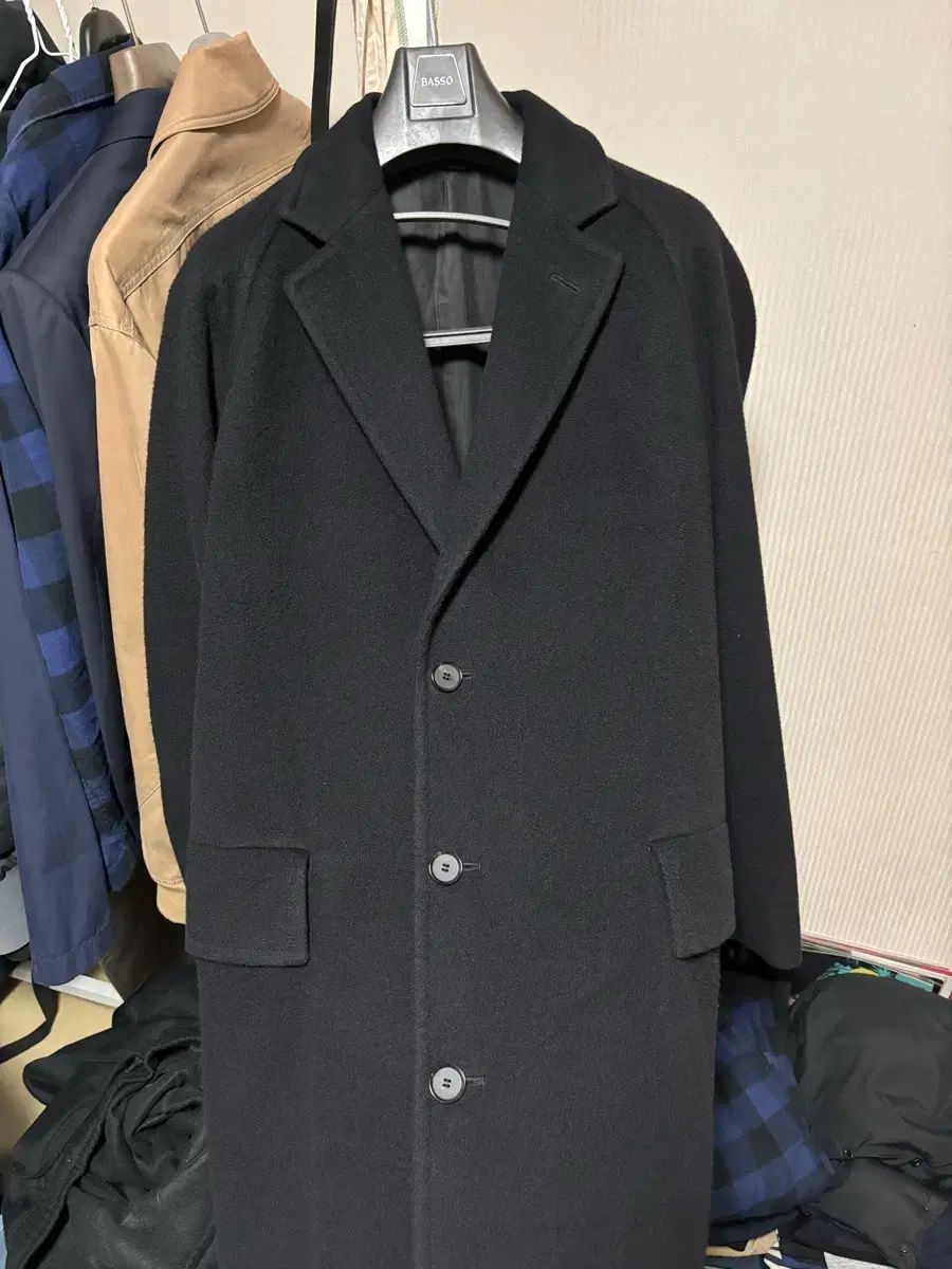 オーラリー ブラック ウール カシミア コート サイズ4 AURALEE