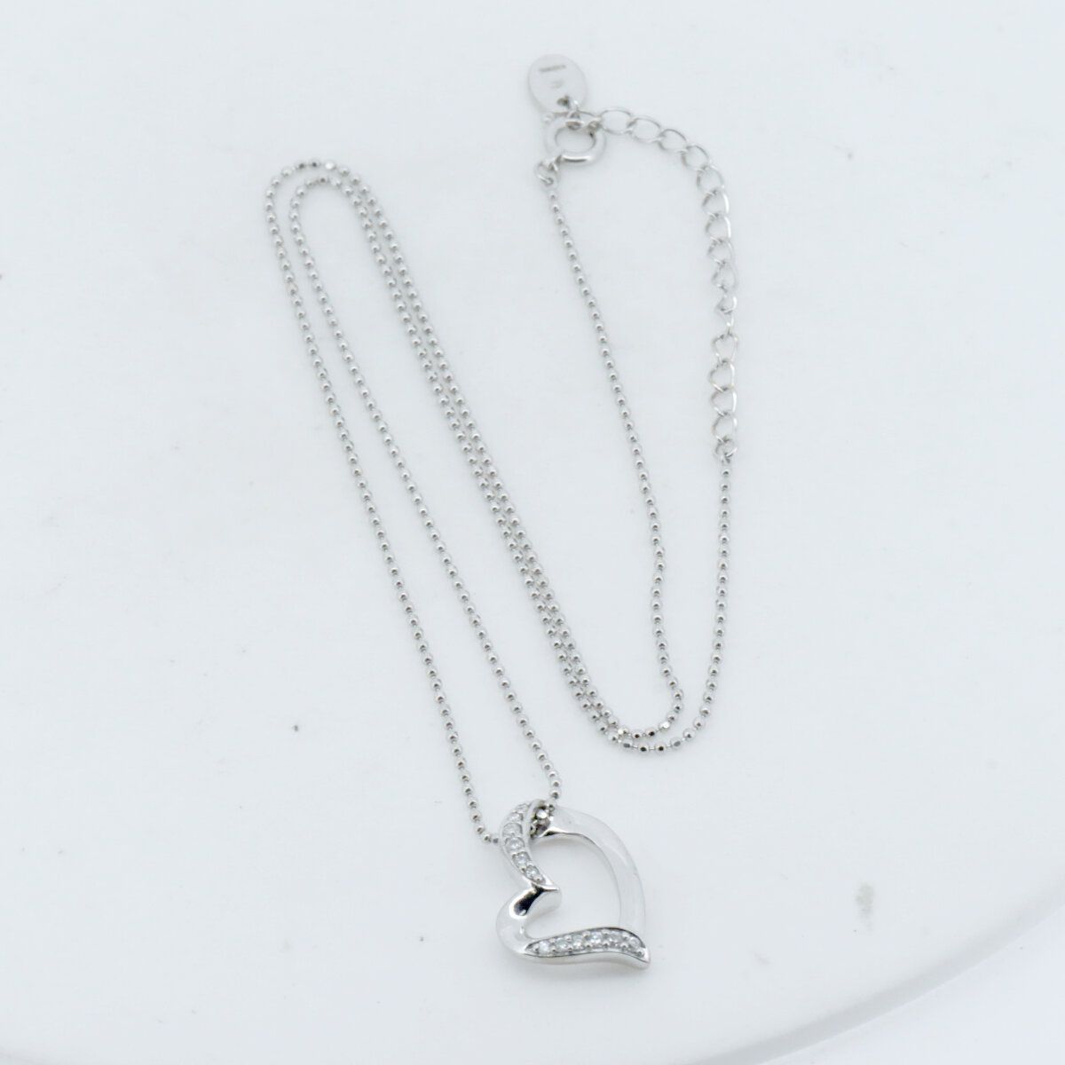 ヨンドシー ハートモチーフ ダイヤモンド ネックレス 4℃ K18WG(18金