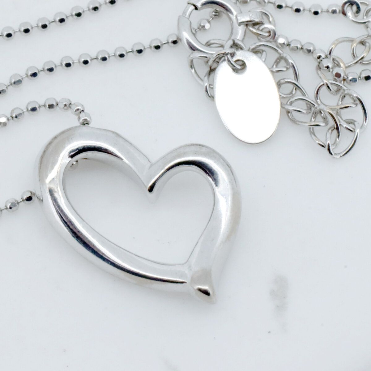 ヨンドシー ハートモチーフ ダイヤモンド ネックレス 4℃ K18WG(18金