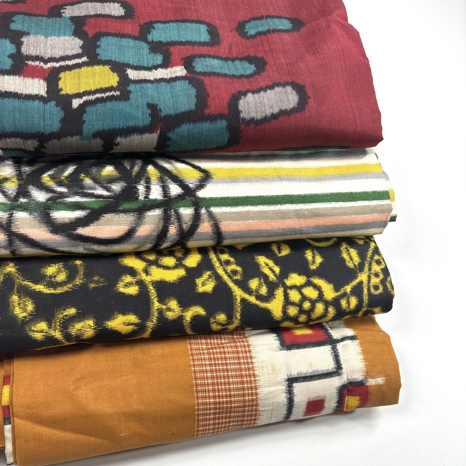 銘仙 4枚 正絹 着物まとめ売り 同梱購入歓迎 リメイク用 着付け練習用