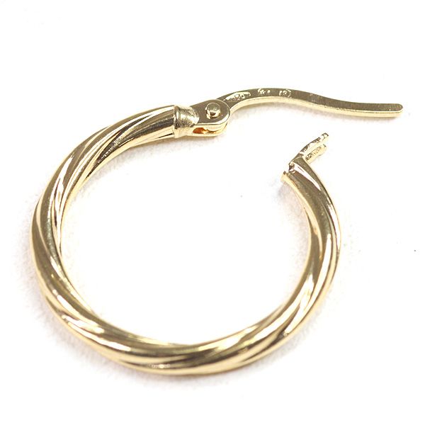 ウノアエレ UNOAERRE K18YG フープピアス 1.0g 丸 750YG ロープ