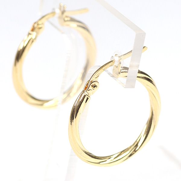 ウノアエレ UNOAERRE K18YG フープピアス 1.0g 丸 750YG ロープ