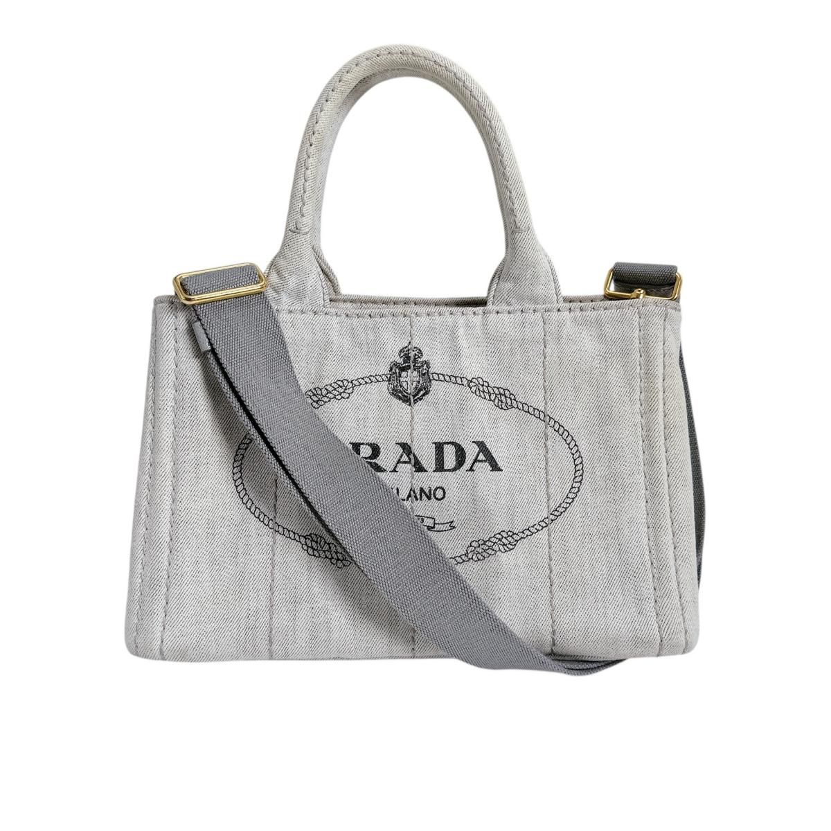 プラダ カナパ ショルダーバッグ カナパミニトート PRADA グレー 