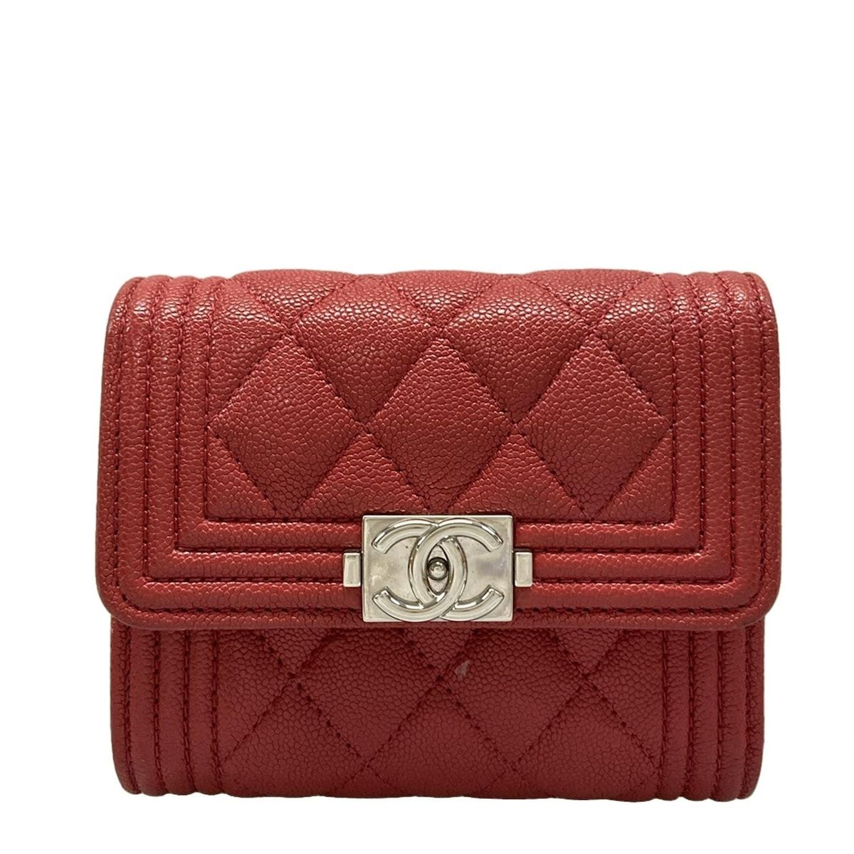 【美品】 CHANEL シャネル 財布 ボーイシャネル ラウンド ファスナー 赤 CHANEL ボーイシャネル ラウンドファスナー 長財布 赤 レッド