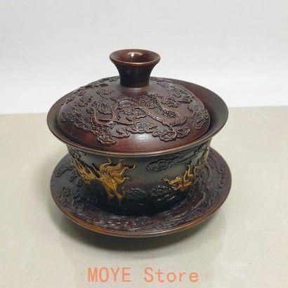 銅器 中国茶器 龍鳳呈祥銅鎏金三才蓋碗 茶碗 カップ 工芸品 置物 銅器 中国茶器 龍鳳呈祥銅?金三才蓋碗 茶碗 カップ 工芸品 置物 - メルカリ