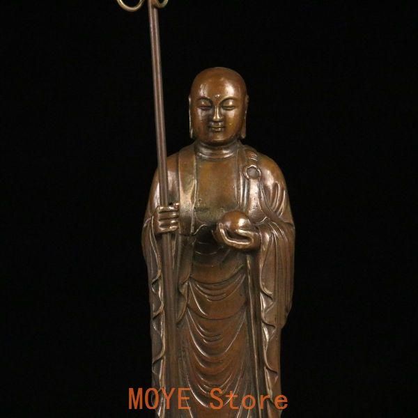 仏教美術 仏像 九華山地蔵菩薩立像 小仏像 銅 製 銅器 本物 仏教美術