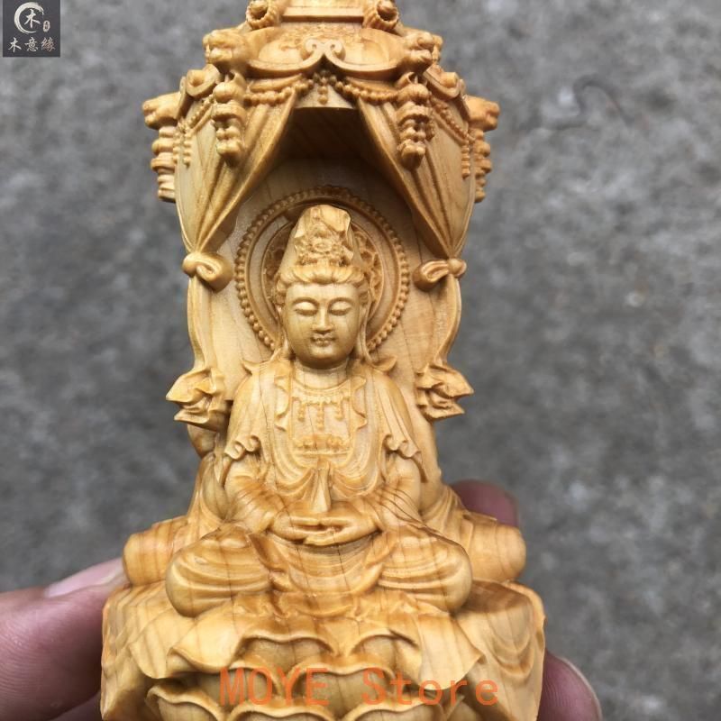 仏教美術 崖柏木彫西方三聖仏像 工芸品 美術品 置物 - メルカリ