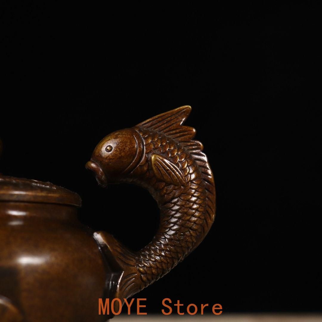 銅  細工  彫刻 「年々余りがある」 徳利 急須 茶道具 工芸品 美術品 置物 銅 細工 彫刻 「年々余りがある」 徳利 急須 茶道具 工芸品 美術品