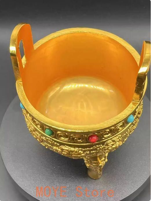 九龍宝石三足鼎 三足香炉 銅製 装飾品 工芸品 美術品 置物 - メルカリ
