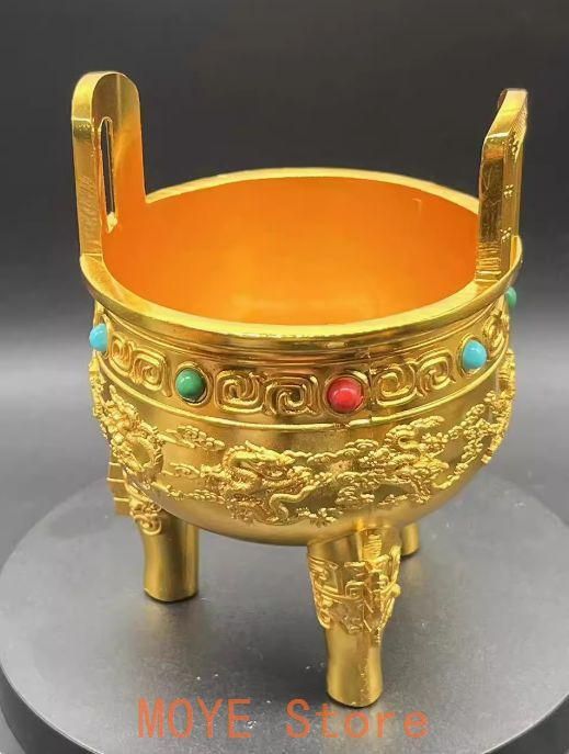 九龍宝石三足鼎 三足香炉 銅製 装飾品 工芸品 美術品 置物 - メルカリ