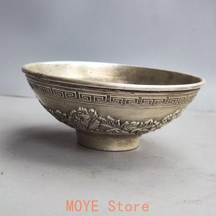 銅器 浮彫花開富貴 毎年あります魚銅碗 工芸品 美術品 置物 - メルカリ