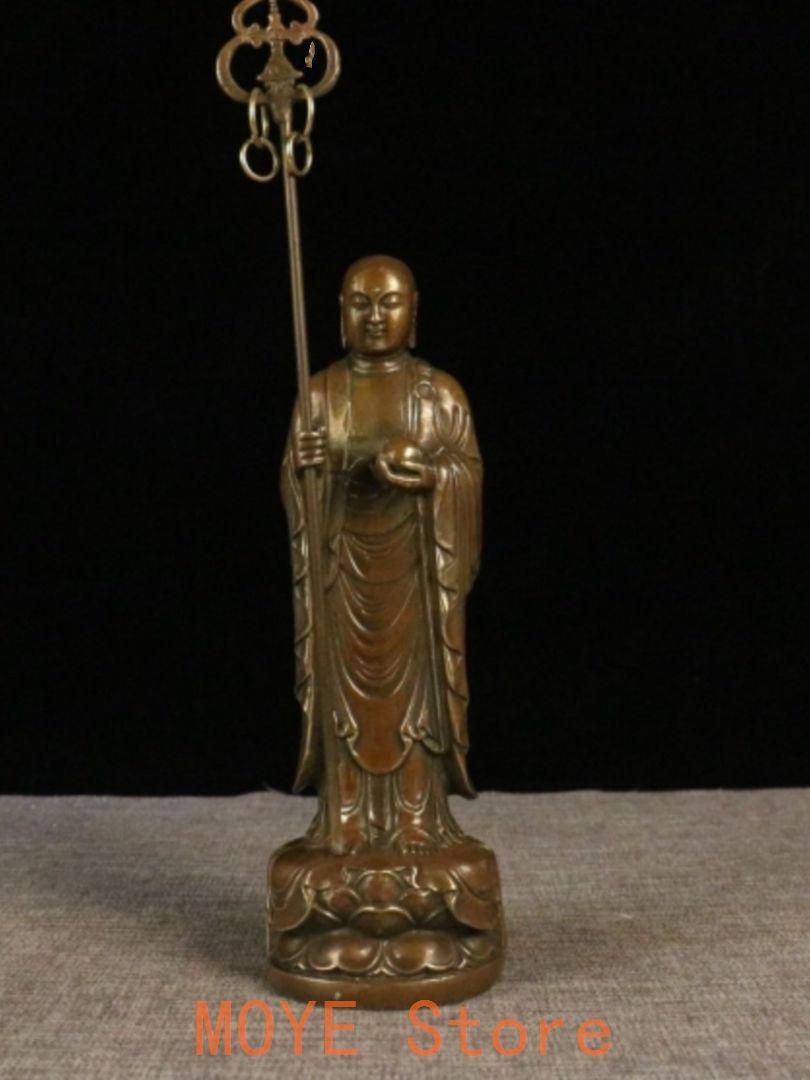 仏教美術 仏像 九華山地蔵菩薩立像 小仏像 銅 製 銅器 本物 仏教美術