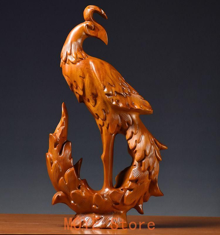 花梨木 彫刻鳳凰 置物 工芸品 新婚 新居プレゼント - メルカリ
