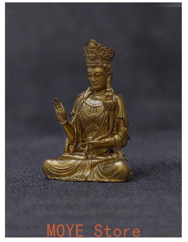 仏教美術 仏像 天冠弥勒菩薩仏像 小仏像 銅製 銅器 - メルカリ