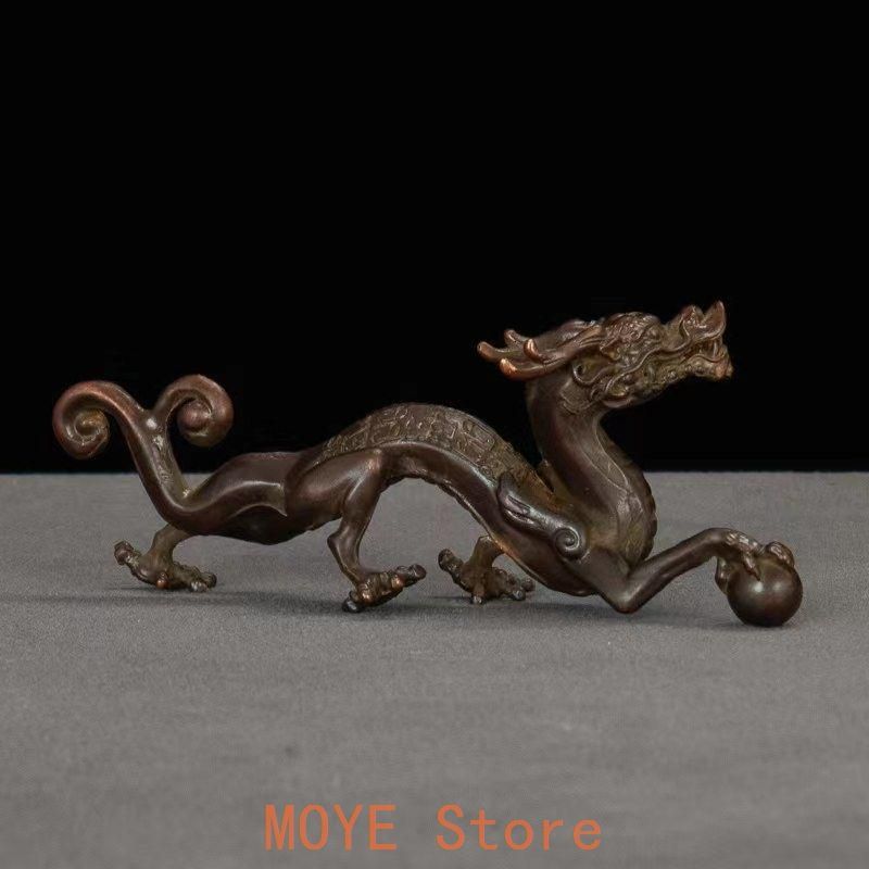 銅 細工 竜 文鎮 筆架 押し尺 茶台 茶寵 工芸品 美術品 置物 - メルカリ