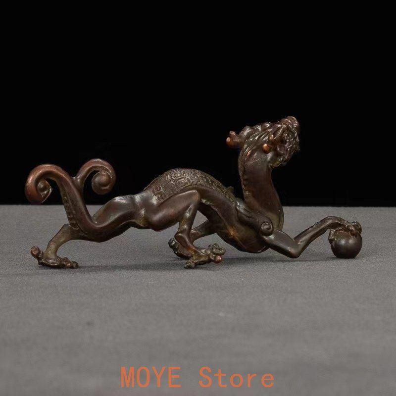 金工名品　古銅宣徳銅　龍　筆架　置物　C　6941E 金工名品 古銅宣徳銅 龍 筆架 置物 C 6941E