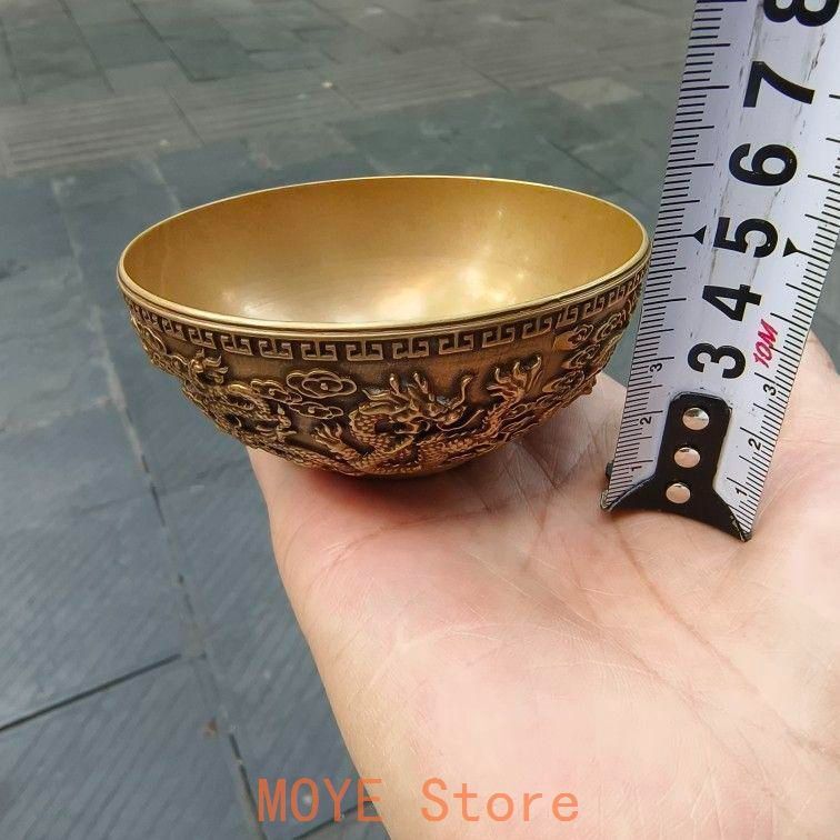 九龍騰雲碗 銅製品 装飾品 工芸品 美術品 置物 - メルカリ