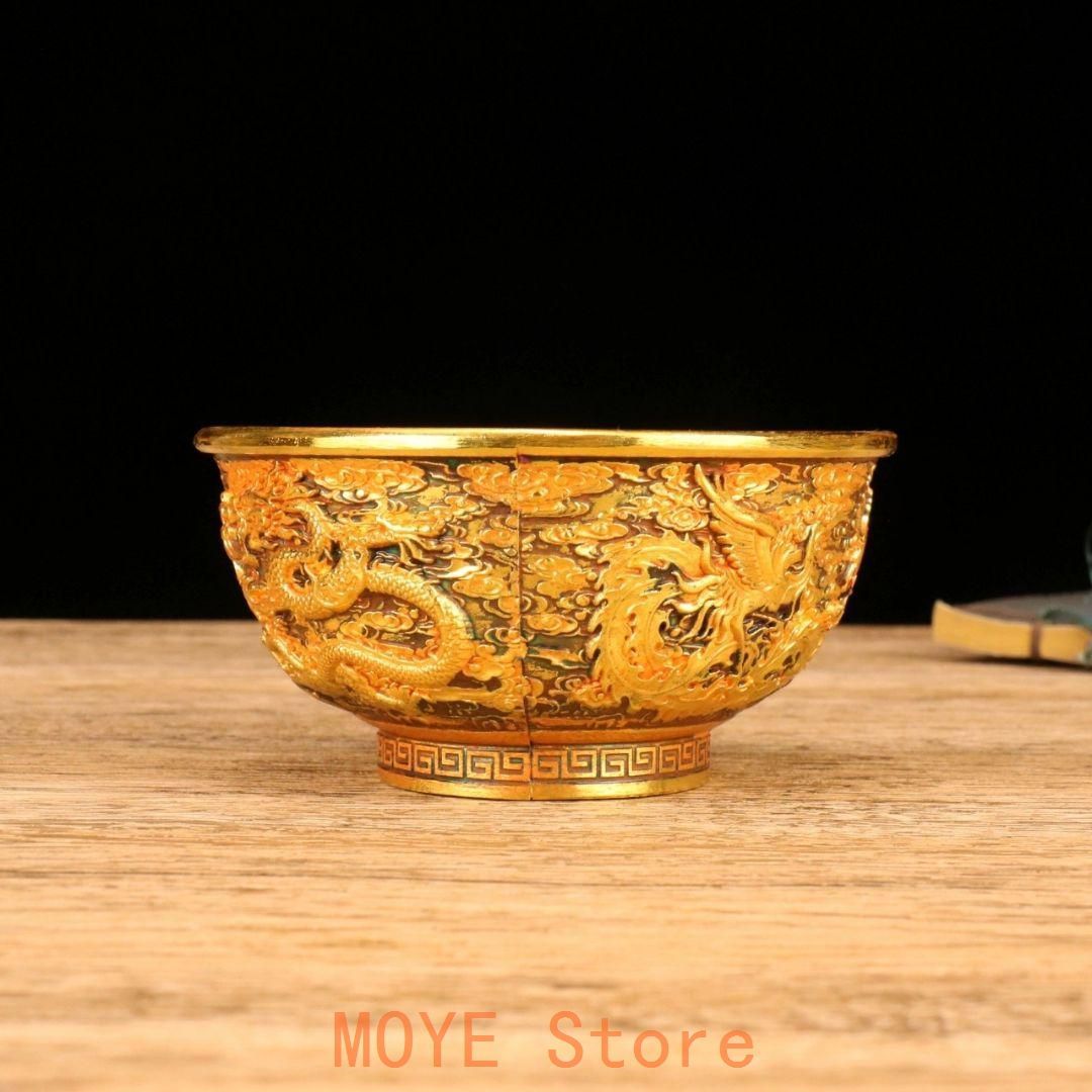 銅器 銅碗 龍鳳碗 リビング 玄関 書架 装飾品 工芸品 置物 - メルカリ