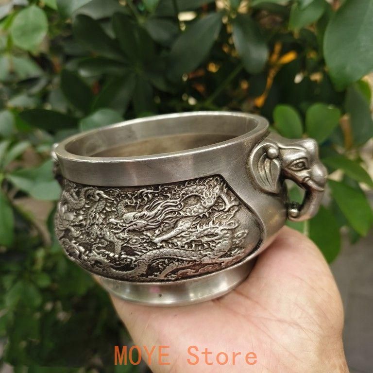 大象耳双龍戯珠香炉 茶道香炉 工芸品 美術品 置物 【公式通販】