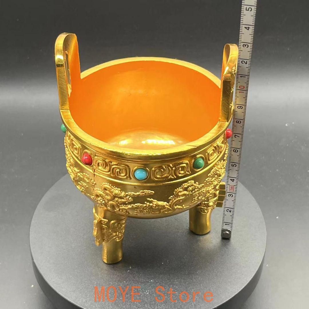 九龍宝石三足鼎 三足香炉 銅製 装飾品 工芸品 美術品 置物 - メルカリ