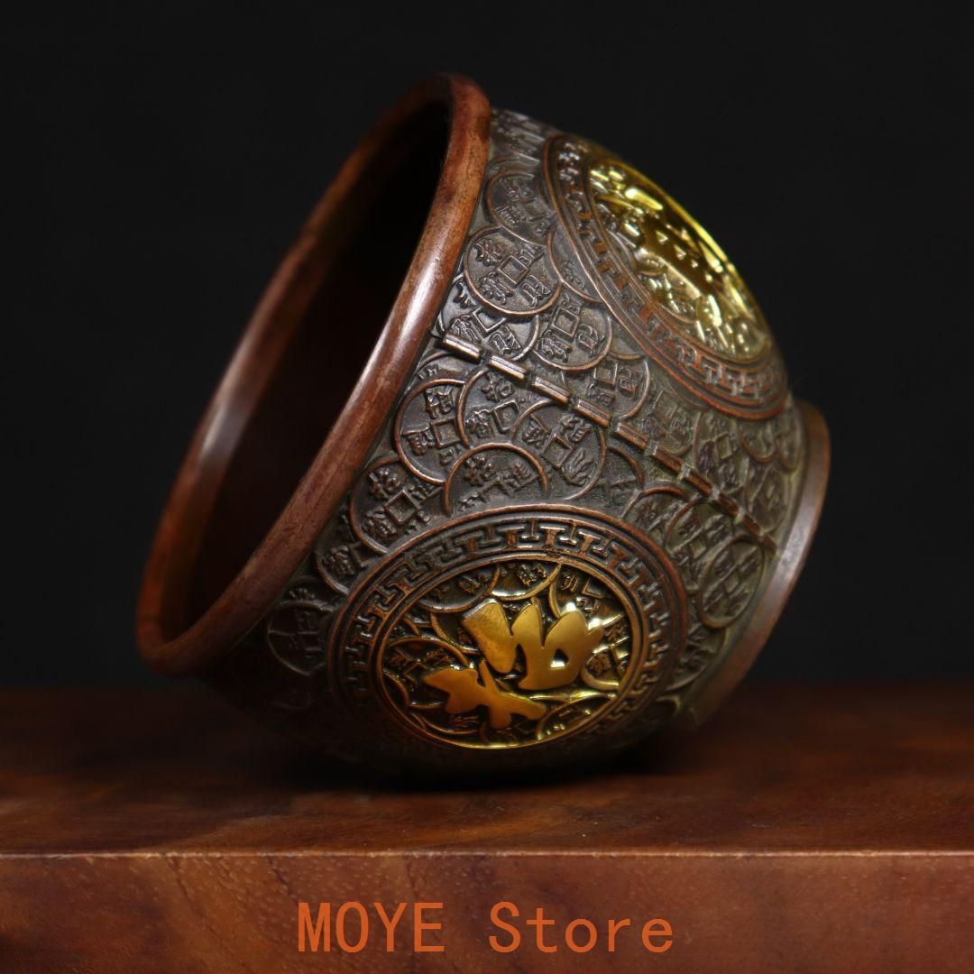 銅器 四天王招財聚宝盆 仏鉢 供養 法器 供盤 装飾品 工芸品 置物 新年ギフト銅器 銅碗 招財進宝 聚宝盆 香炉 開運風水 装飾品 工芸品