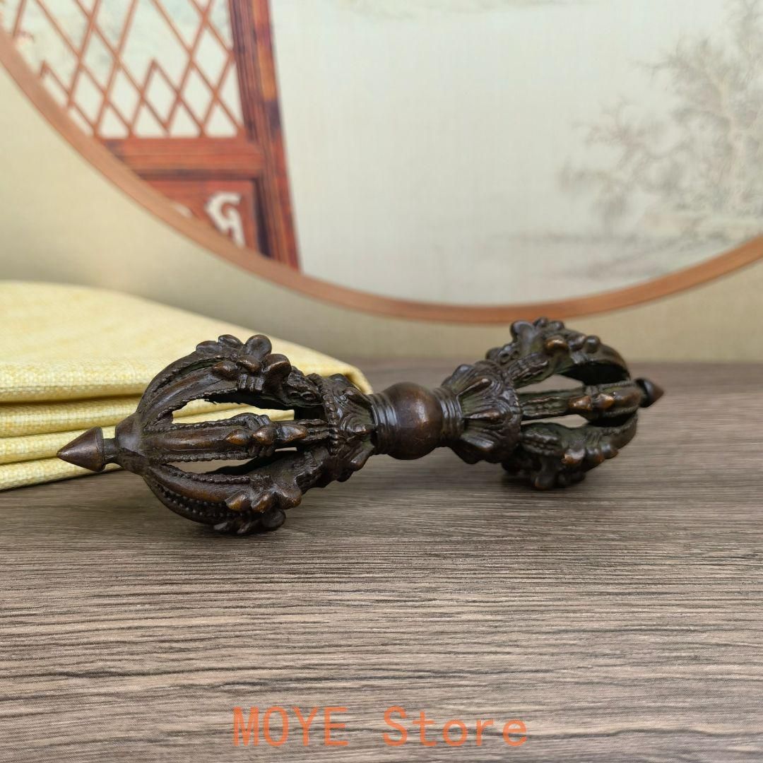 銅製 法器 金剛降魔杵 鎮宅 辟邪開運 風水 招財 置物 工芸品 銅 細工 法器金剛杵降魔杵鉞刀 密教蔵仏法器 鎮宅辟邪 開運風水 招財