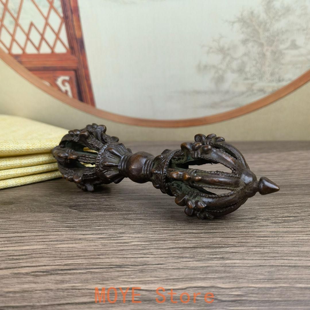 九股法器 金剛杵 降魔杵 密教法器 銅製品 鎮宅辟邪 開運風水 招財 置物