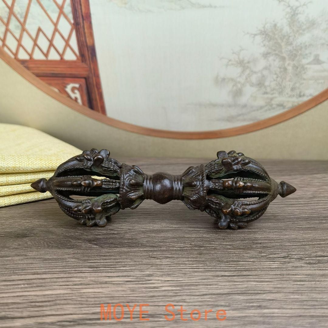 銅製 九股密宗法器 金剛杵降魔杵 鎮宅 辟邪 開運 風水 招財 置物 工芸品 銅製 九股密宗法器 金剛杵降魔杵 鎮宅 辟邪 開運 風水 招財